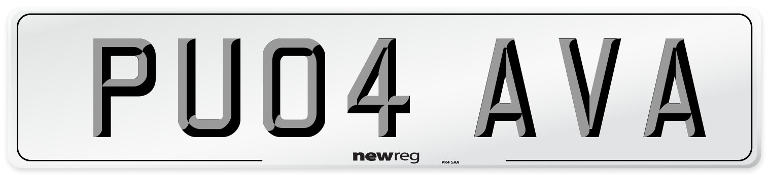 PU04 AVA Number Plate from New Reg